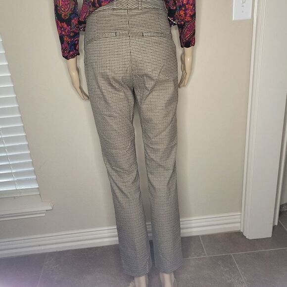 Zara Womens Houndstooth High Rise Skinny Trouser Pants - Picture 8 of 12